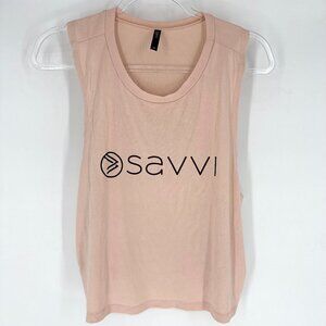 Savvi Workout Relaxed Fit Tank Light Peach Size Medium
